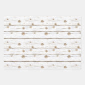 Faux White Wood Starfish Christmas  ラッピングペーパーシート (正面)