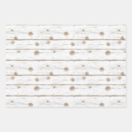 Faux White Wood Starfish Christmas  ラッピングペーパーシート