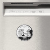 Faux Wisconsin State Quarter Cow Cheese Corn Farm マグネット (インサイチュ (食洗機))