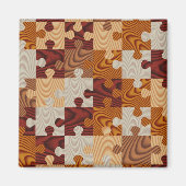 Faux wood jigsaw puzzle マグネット (正面)