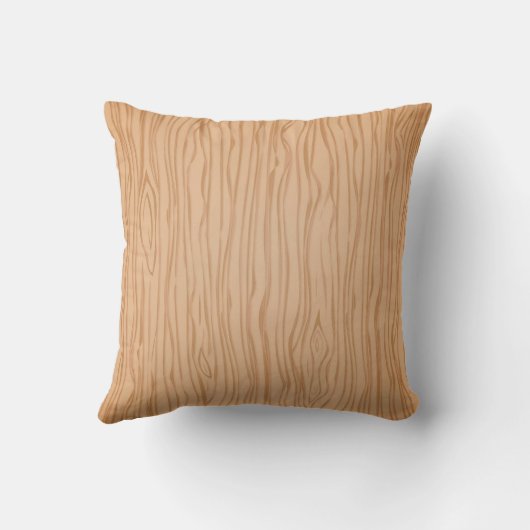 Faux Wood Pattern Square Pillow 16” Rustic Accent クッション (裏面)