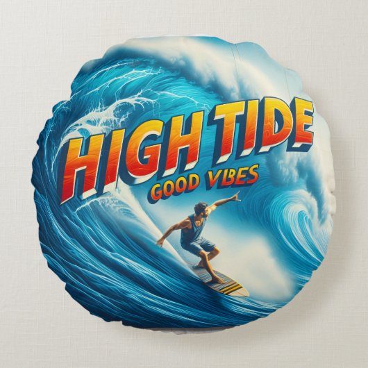 Faux Wrapped Canvas Print ラウンドクッション (正面)