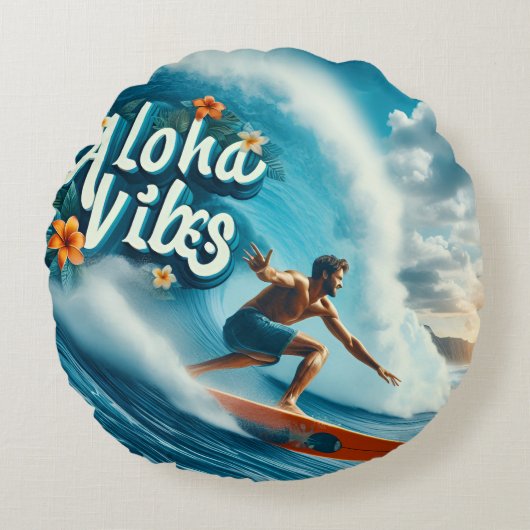 Faux Wrapped Canvas Print ラウンドクッション (正面)