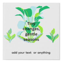 Faux Wrapped Canvas Print modern botanical leaf