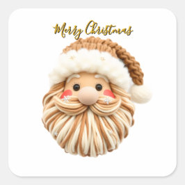 Faux Yarn Christmas Santa スクエアシール