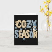 Faux Yarn Cozy Season Winter, Merry Bright Christm カード (黄色い花)