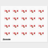 Faux Yarn Crochet Love Sticker – Fuzzy Cherry Vale ラウンドシール (シート)