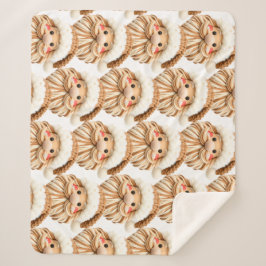 Faux yarn notch-hook Santa face Christmas シェルパブランケット