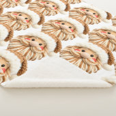Faux yarn notch-hook Santa face Christmas シェルパブランケット (3/4)