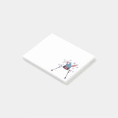 Faux yarn skiing rabbit winter humor ポストイット (アングル)