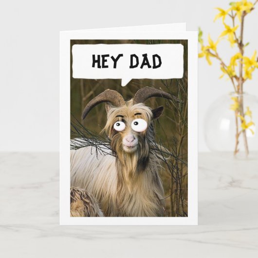 FAVの子供はヤギおっちょこちょいのの父の日札を送る カード (黄色い花)