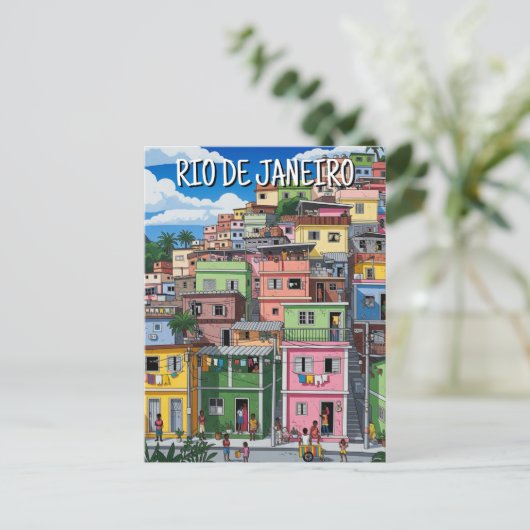 Favelas in Rio de Janeiro ポストカード (スタンド正面)