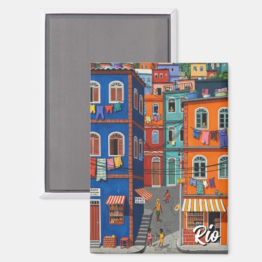 Favelas in Rio de Janeiro マグネット (正面/裏面)