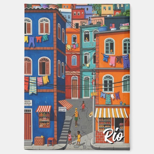 Favelas in Rio de Janeiro マグネット (正面)