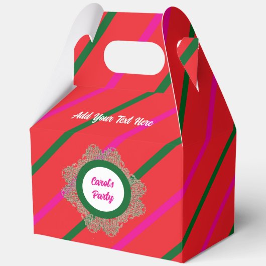 Favor Box 5 Red(Pink Green) RFPMDesigns 2024 フェイバーボックス (正面)