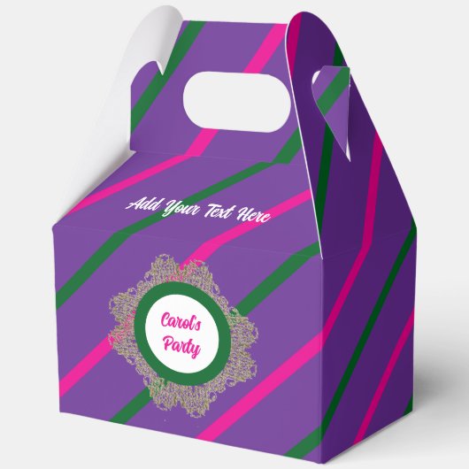 Favor Box 5 Violet(Pink Green) RFPMDesigns©️2024 フェイバーボックス (正面)