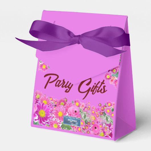 Favor Box Bow (ピンクフラワーミックス) RFPMDesigns 2024 フェイバーボックス (正面サイド)