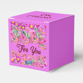 Favor Box Cube2(ピンクフラワーミックス) RFPMDesigns©️2024 フェイバーボックス