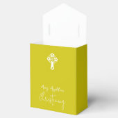 Favor Box Floral Cross Christening Yellow フェイバーボックス (オープン)