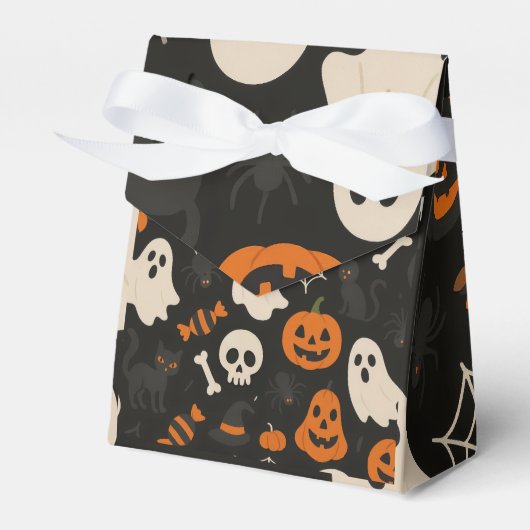 Favor box with Halloween pattern image フェイバーボックス (正面サイド)