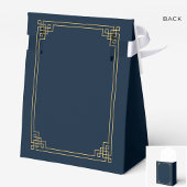 Favor Boxes Chic Navy Gold Art Deco 80th Birthday フェイバーボックス