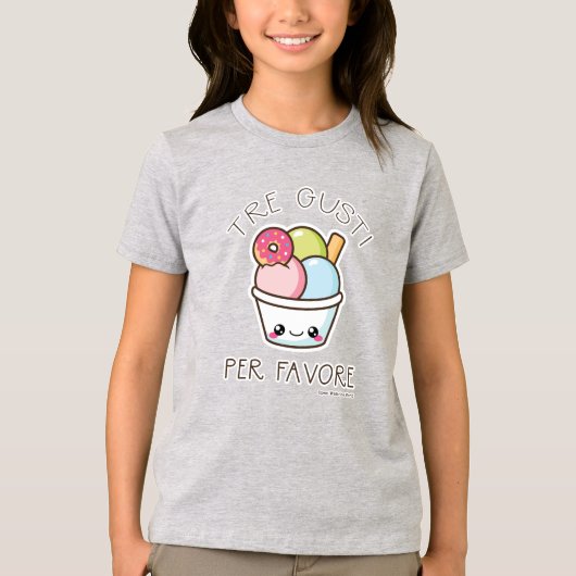 Favoreのイタリア人のGelatoのTシャツ1枚あたりのTre Gusti Tシャツ (正面)