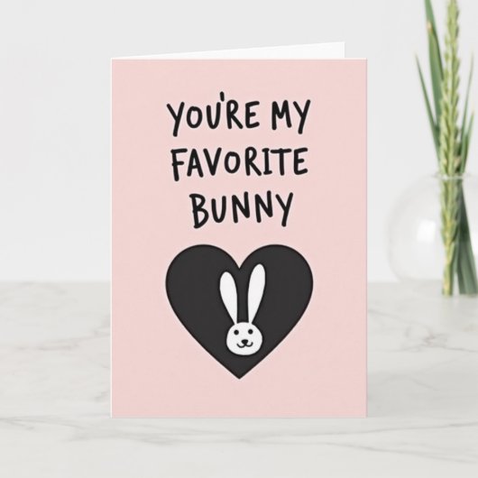 Favorite Bunny Love Heart Card カード (正面)