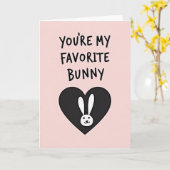 Favorite Bunny Love Heart Card カード (黄色い花)