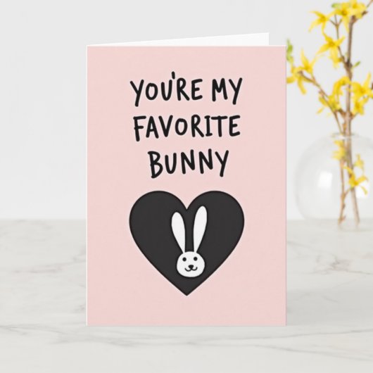 Favorite Bunny Love Heart Card カード (黄色い花)