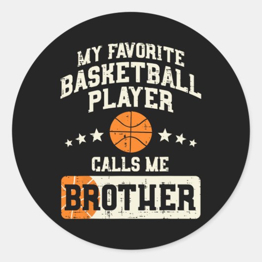 Favorite Bysketbyll Player Brother Family Byller B ラウンドシール (正面)