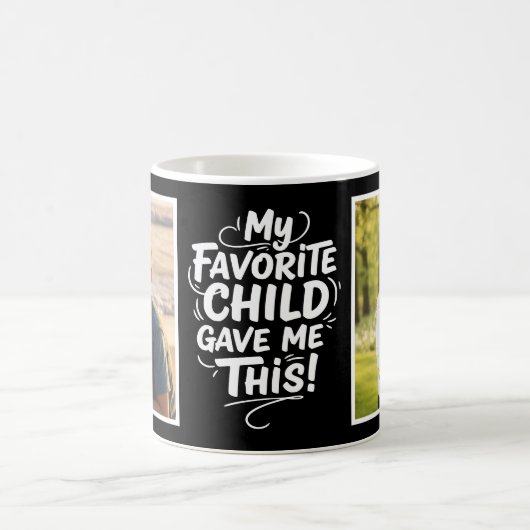 Favorite Child Gave Me This 2 Photo Brush Script コーヒーマグカップ (中央)