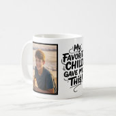 Favorite Child Gave Me This Two Photo Brush Script コーヒーマグカップ (正面左)