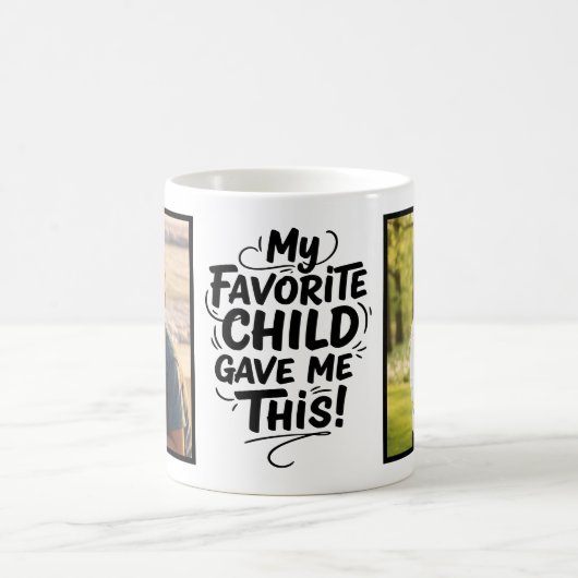 Favorite Child Gave Me This Two Photo Brush Script コーヒーマグカップ (中央)