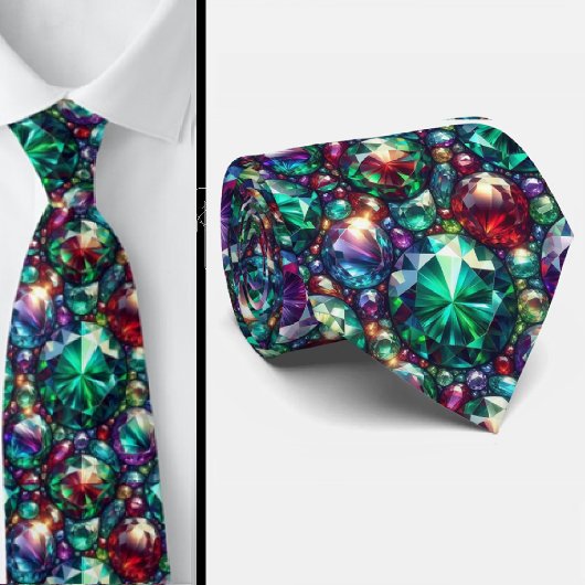 Favorite Colors Jewel Tone Gemstone Pattern ネクタイ