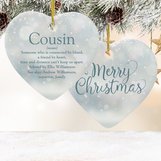 Favorite Cousin Definition メリークリスマス セラミックオーナメント
