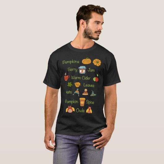 Favorite Fall Things Autumn Season Tシャツ (正面フル)
