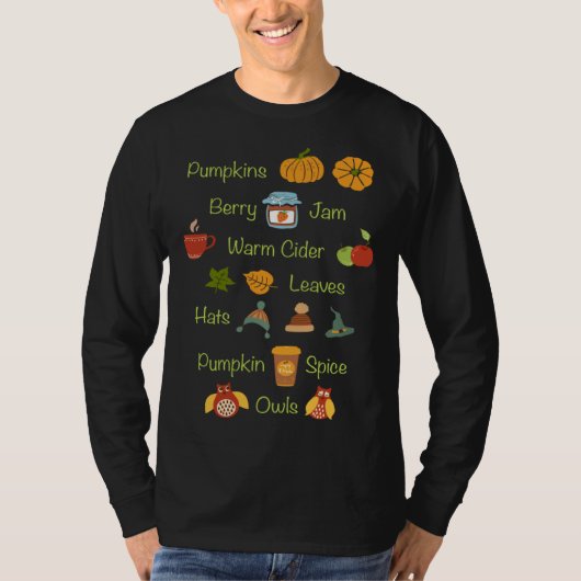 Favorite Fall Things Autumn Season Tシャツ (正面)