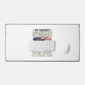 Favorite Gymnast Calls Me Papa Patriotic Vintage S デスクマット (キーボード&マウス)