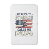 Favorite Gymnast Calls Me Papa Patriotic Vintage S バスマット (正面縦)