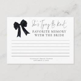 Favorite Memory With Bride Black Bow Bridal Shower カード