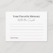 Favorite Memory with the Couple Advice Card アドバイスカード (正面)