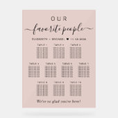 Favorite People 10卓 ピンク 結婚式 席次表 アクリルサイン (正面)