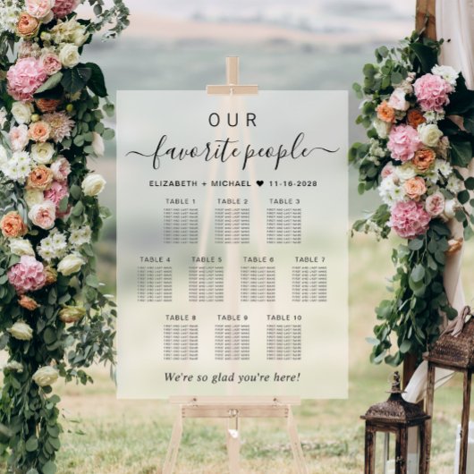 Favorite People 10卓 結婚式 座席表 フロスト アクリルサイン