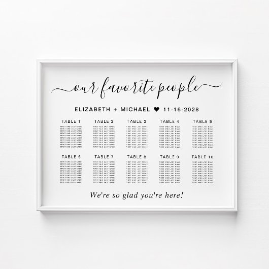 Favorite People 10卓 結婚式 座席表 ポスター