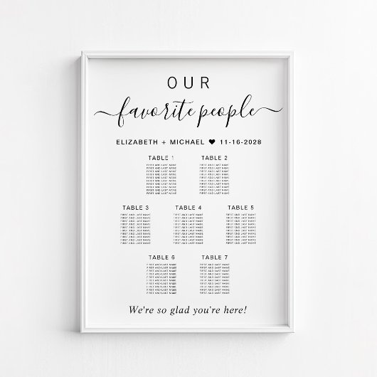 Favorite People 7卓 結婚式 席次表 ポスター