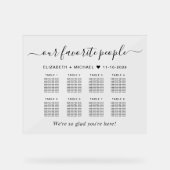 Favorite People 8卓 結婚式 席次表 アクリルサイン (正面)