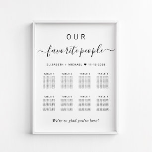 Favorite People 8卓 結婚式 席次表 ポスター