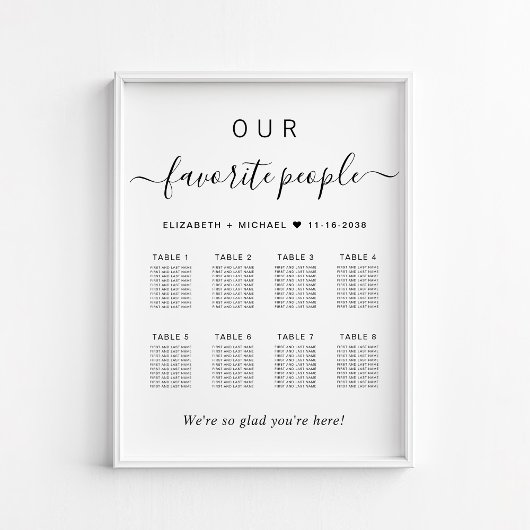 Favorite People 8卓 結婚式 席次表 ポスター