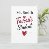 Favorite Student Personalized Teacher Gift カード (スタンド正面)