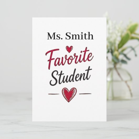 Favorite Student Personalized Teacher Gift カード (スタンド正面)